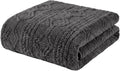 SUPERIOR Fleece Boho Jacquard Blanket, Decorative Blankets for Bedroom, Sofa, Fuzzy, Plush, Fluffy, Soft, Cute Room Decor, Beautiful Cover, Comfort Essentials, Arctic Collection, King, Charcoal