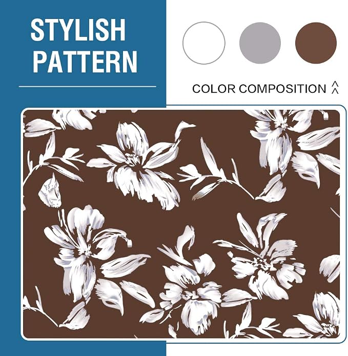 H.VERSAILTEX Stretch Dining Chair Covers Set of 6 Chair Covers for Dining Room Parsons Chair Slipcover Chair Protectors Covers Dining, Feature Modern Floral Printed Design, Chocolate