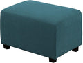 H.VERSAILTEX Ottoman Cover Slipcover Rectangle Fit Length 33'-38' Footrest Sofa Slipcovers Stool Cover Footstool Protector Covers Feature Stretch Thick Jacquard Fabric Removable Washable - Deep Teal