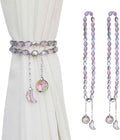PEDOBO Magnetic Curtain Tiebacks, 2 Pack Crystal Beaded Sun & Moon Pendants by PEDOBO