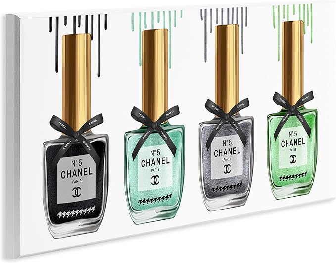 Glam Makeup Nail Polish Pop, 7 x 17 Inch Mounted Print on Wall Plaque | Stupell Industries · By Ziwei Li · Ready to hang · Fun gift for glam decor · Made in USA
