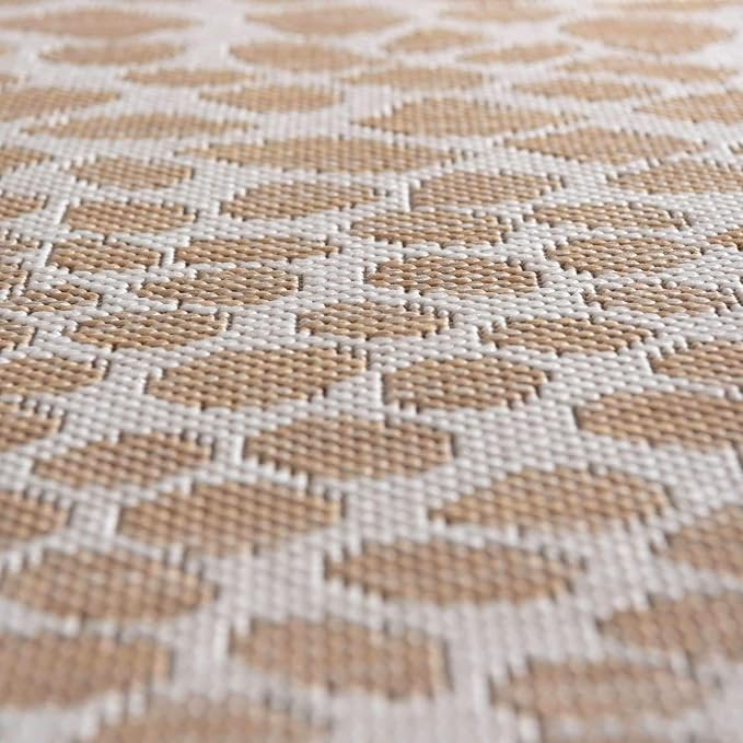 Unique Loom Outdoor Collection Area Rug - Cape Town (7' 1" x 10' Rectangle, Dark Beige/ Ivory)