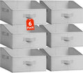 Criusia Closet Organizers Bins 6 Pack - Large Closet Shelf Organizer with Handles - Fabric Trapezoid Home Organization and Storage Baskets for Organizing Clothes Toy Blanket Towel Purse Hats