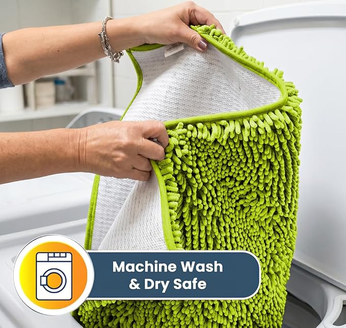 Muddy Mat® | Super Water Absorbent Door Mat Indoor, Microfiber Quick Dry Chenille Entryway Rug,Slip Resistant Front Door Mat,Indoor Mats for Entryway,Machine Washable Pet Rug, Spring Green 3ft x 3ft