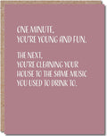 Funny Birthday Cards For Women, Funny Birthday Cards For Men, Happy Birthday Card For Him Or Her, Single 4.25 X 5.5 Greeting Card With Envelope, Blank Inside, You're Cleaning The House