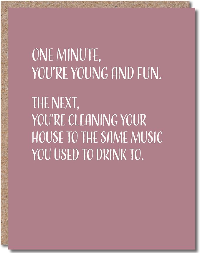 Funny Birthday Cards For Women, Funny Birthday Cards For Men, Happy Birthday Card For Him Or Her, Single 4.25 X 5.5 Greeting Card With Envelope, Blank Inside, You're Cleaning The House