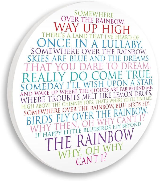 'Somewhere Over The Rainbow Playful Circle'| Wall Plaque Art | Stupell Industries | 12 x 12 Inches, Easy to Hang and Sturdy, Made in USA, by Susan Newberry Designs