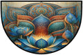 Lotu Half Round Door Mat Semi Circle Rug Half Moon Doormat | Soft Washable Mandala Vintage Welcome Entrance Mat for Outdoor Indoor Floor Bedroom Bathroom Home Kitchen Festival Decor