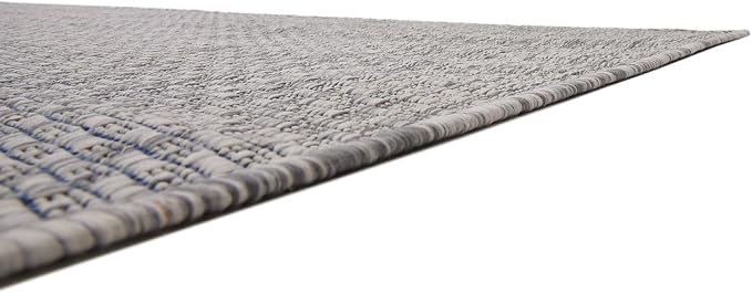 Unique Loom Outdoor Solid Collection Area Rug (8' x 11' 4" Rectangle Light Gray/Ivory)