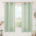 LAMIT Fresh Green Linen Sheer Curtains 63 Inch Length by LAMIT