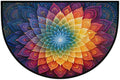Rainbow Half Round Door Mat Semi Moon Rug Fireplace Carpet Area Rugs | Mandala Color Non Slip Absorbent Half Circle Mat Carpet for Indoor Outdoor Patio Kitchen Bathroom Entryway Home Decor