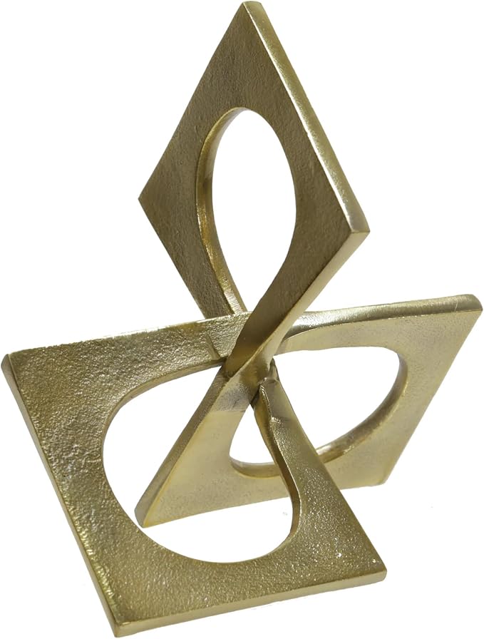 Metal Modern Decorative Accent for Table Top & Shelf – Abstract Coffee Table Decor for Living Room, Indoor Home Decor – Modern Stylish Tabletop Accessories Accent Piece – 6", Gold