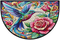 Pardick Half Round Doormat Flower Bird Colorful Semi Circle Rug Non Slip Indoor Outdoor Entrance Half Moon Rug Washable Front Floor Mat for Kitchen Bathroom Patio Fireplace Holiday Decor