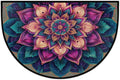 Mandala Retro Half Round Door Mat Semi Moon Rug Fireplace Carpet Area Rugs | Mandala Retro Non Slip Absorbent Half Circle Mat Carpet for Indoor Outdoor Patio Kitchen Bathroom Entryway Home Decor