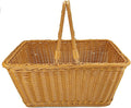 ANRUIDE 15.8"Poly Wicker storage Baskets,Handmade Woven Basket Harvest Basket Wicker Storage Basket for Picnic, Easter, Organizing, Gathering Vegetables(15.8" x 11.8") Brown