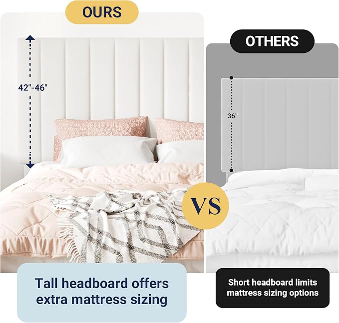 Allewie Full Size Storage Bed Frame, Vertical Channel Tufted Adjustable Headboard, Velvet Upholstered Platform Bed with 4 Oversized Underbed Drawers, Wooden Slats Support, No Box Spring Needed, White