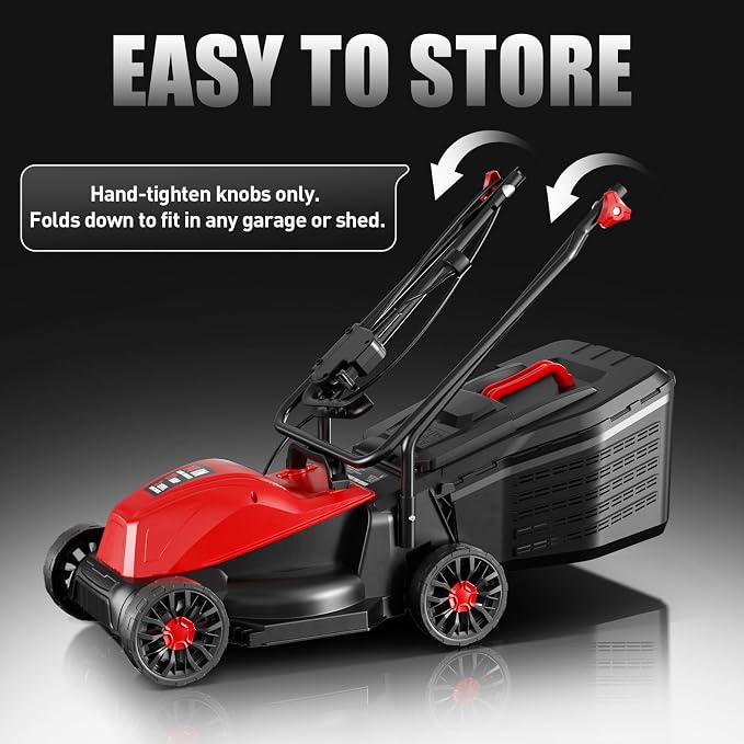 Baotree 12Amp 14" Corded Lawn Mower, 3-Height, 2-in-1 Mulch & Bag | Corded Electric, Lawn Care
