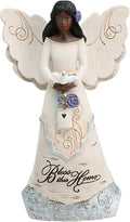 Pavilion Gift Company 82433 Bless This Home 6 Inch Ebony Angel Figurine, Cream