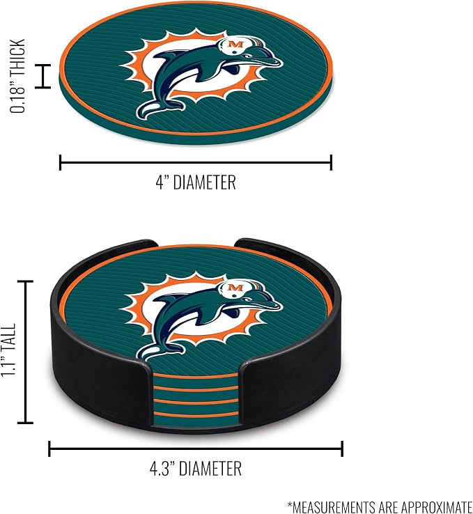 Rico Industries NFL Football Classic Favorites: PVC Coaster Set (4-Pack)