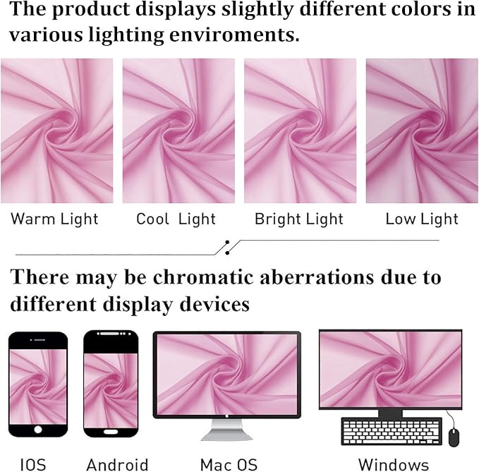 Lecloud Light Pink Sheer Curtains 63 Inch Length 2 Pcs, Dual Rod Pockets Light - Image 7