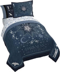 Wednesday Addams Full Comforter Set 7 Piece Bedding for Girls, Blue | Bed in a Bag, Comforter Sheets Shams Pillowcases, Official Product, Soft Microfiber, Machine Washable, Girls Gift