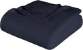 Superior Metro All-Season Cotton Blanket, Woven Blanket for Couch, Bed, Bedding, Farmhouse, Home Essentials, Cute and Cozy Bohemian Blankets, Herringbone Weave, King, Navy Blue