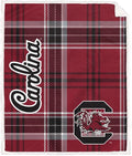 NCAA South Carolina Gamecocks Playmaker Plaid Ultra Cozy Sherpa Throw