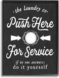 Stupell Industries Push Here For Service Humor Laundry Framed Giclee Texturized Art