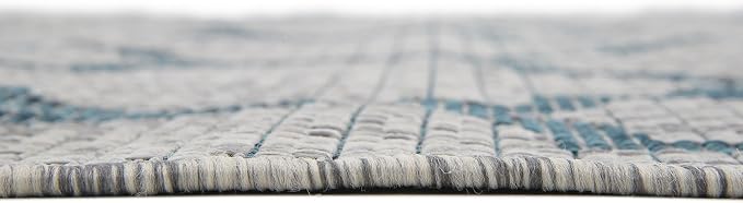 Unique Loom Outdoor Trellis Collection Area Rug (6' 1" x 9' Rectangle, Gray/ Ivory)