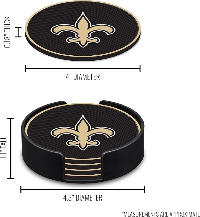 Rico Industries NFL Football Classic Favorites: PVC Coaster Set (4-Pack)