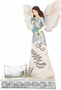 Pavilion Gift Company - Bless This Home - 6.75" Angel Figurine Tealight Candle Holder Religious Bestie BFF Best Friend God Jesus Lover Christian Christ Gift Housewarming Present