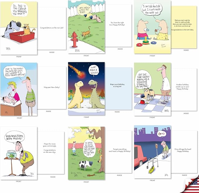 NobleWorks 36 Assorted Inappropriate Greeting Cards Bulk Box Set with Envelopes Mixed McCoy Bros. Humor A Mix of McCoy for Men and Women AC9381XXG-B1x36