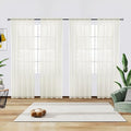 youleyar Solid Sheer Rod Pocket Curtain Voile Draperies 4 Panels Ivory Beige Black Grey Coffee 52 Inch Width 72 Inch Long 1 Pair for Kitchen Bedroom Children Living Room Yard(Ivory,52Wｘ72L)