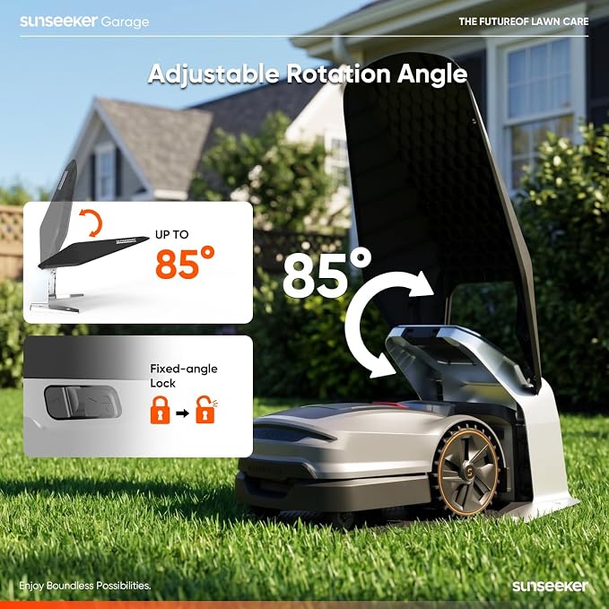 Sunseeker X3 Plus Robot Lawn Mower Garage, All-Weather Protective Cover, UV & Rain Shelter for Charging Station, Durable PP, Easy Tool-Free Setup, No Signal Interference