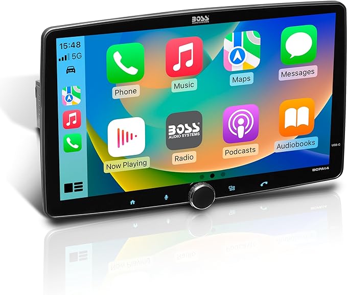 BOSS Audio Systems BCPA14 Car Stereo, CarPlay, Android Auto, Single DIN