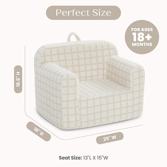 Delta Children Checkered Cozee Chair, Cream
