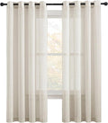 NICETOWN Linen Flax Semi Sheer Curtains 72" Length, Grommet Top Bedroom Window by NICETOWN