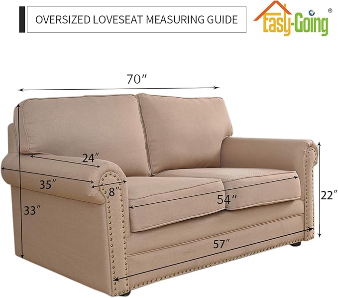 Easy-Going Stretch Oversized Loveseat Slipcover 1-Piece Sofa Cover Furniture Protector Couch Soft with Elastic Bottom for Kids Polyester Spandex Jacquard Fabric Small Checks Black