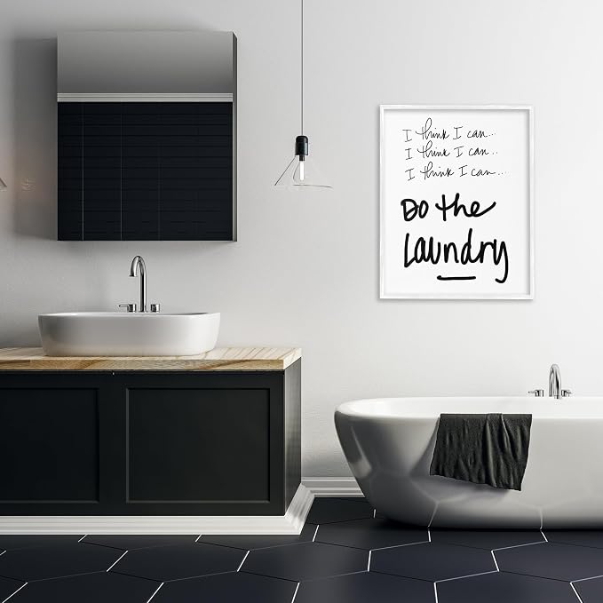 Humor Laundry Motivation Quote, 24 x 30 Inch Framed Giclée Print | Stupell Industries · By SD Graphics Studio · Ready to hang · Great gift for laundry room decor · Made in USA