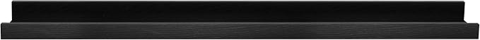 MCS Picture Ledge Shelf, Room Decor Floating Shelf, Black Woodgrain, 35 Inch