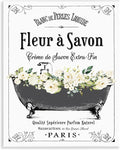 French Flower Bathtub Floral, 11 x 14 Inch Mounted Print on Wall Plaque | Stupell Industries · By Lettered and Lined · Ready to hang · Bathroom to bedroom decor · Made in USA