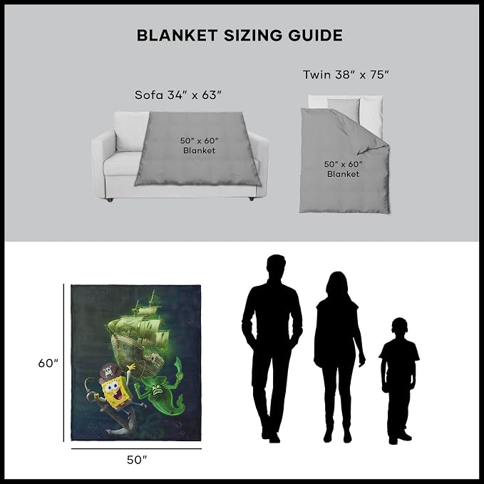 Spongebob Squarepants Search for Squarepants Silk Touch Throw Blanket, Soft Plush Bed & Couch Cover, 50 x 60 Inches