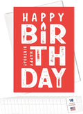 Happy Birthday Cards Bulk Greeting Card Set (Candle) 18 Pack & White Envelopes - 5x7 Inch Birthday Theme for Family, Women, Men, Coworkers & Office (B2409)