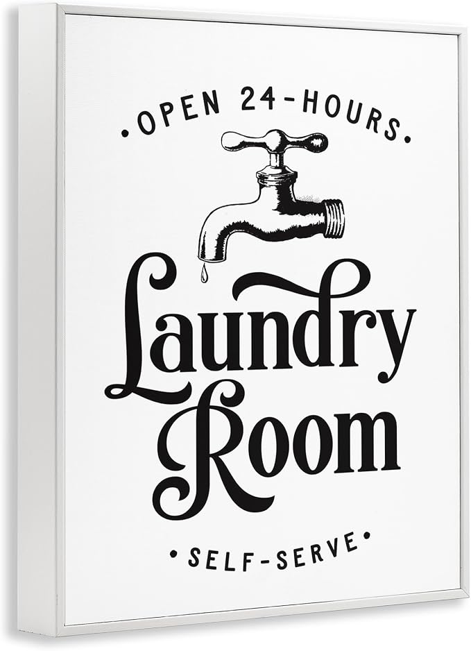 Laundry Room Vintage Sign Rustic Phrase, 16 x 20 Inch Framed Giclée Print