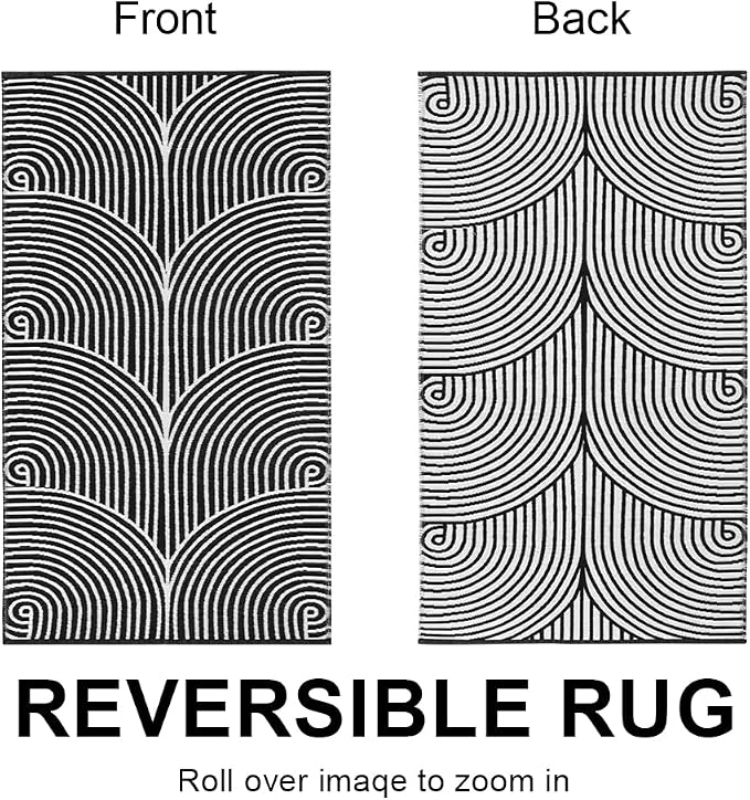 Tiffasea Black and White Kitchen Rug 2'x4' Washable Indoor Outdoor Rugs | Machine Washable Rug Cotton Hand-Woven Modern Area Rug Front Door Rug for Living Room/Entryway/Laundry/Bathroom/Bedroom