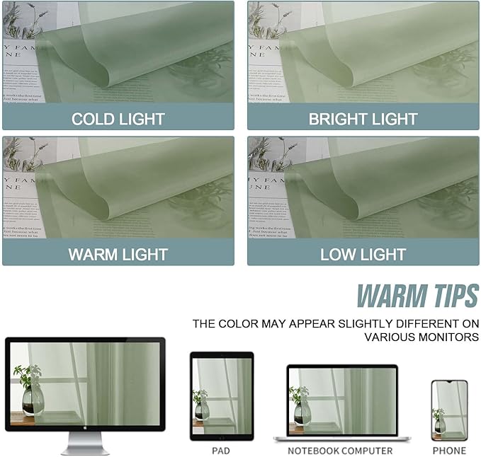 Extra Wide Sheer Sage Green Curtains 84 Inches Long 2 Panels, Soft Airy Transparent Light Filtering Elegant Patio Curtains for Sliding Glass Door, Top Dual Rod Pocket Design, 2x59Wx84L Inches