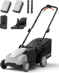 Litheli 40V 18" Lawn Mower Cordless, 2 x 5.0Ah Batteries Electric Mower Battery Powered, Brushless Motor, 2-in-1 Mulching & Bagging