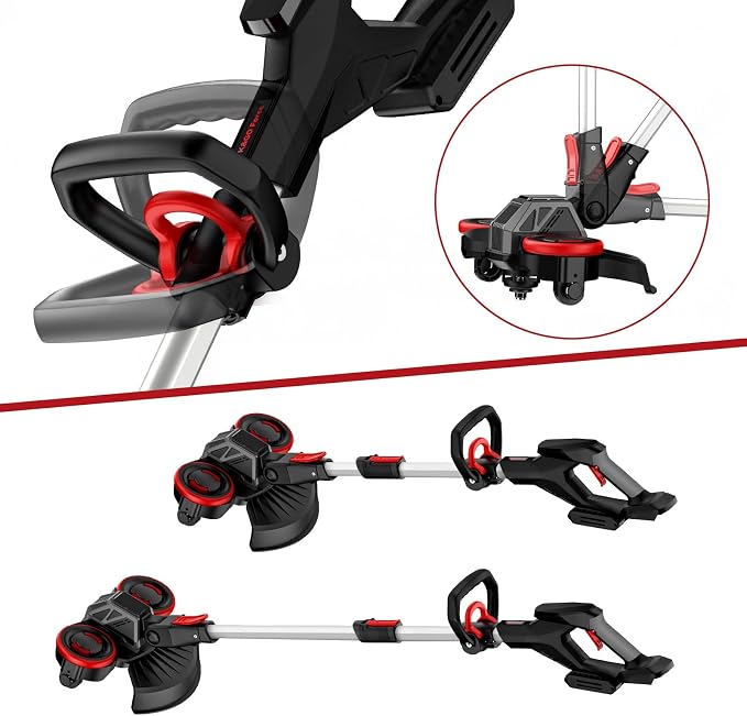20V Electric Weed Wacker with Wheels, 5.2Ah Battery & Charger, K&GO Force | 1200W & 21000RPM Brushless Motor | Easy for Seniors & Women | For Thick Grass & Branch | Brush Cutter/Mower/Edger | 90+Mins