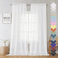 Lecloud Sheer Curtain Panels Set 96" Inches Long, Solid Voile Light Filtering by Lecloud