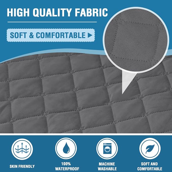H.VERSAILTEX Chair Sofa Slipcover Sofa Cover 100% Waterproof Couch Cover Furniture Protector Cover with Elastic Straps for Pets Kids Children Dog Cat(Chair, Rocket Gray)